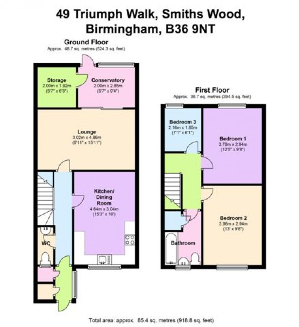 Floorplan for Smiths Wood, Birmingham